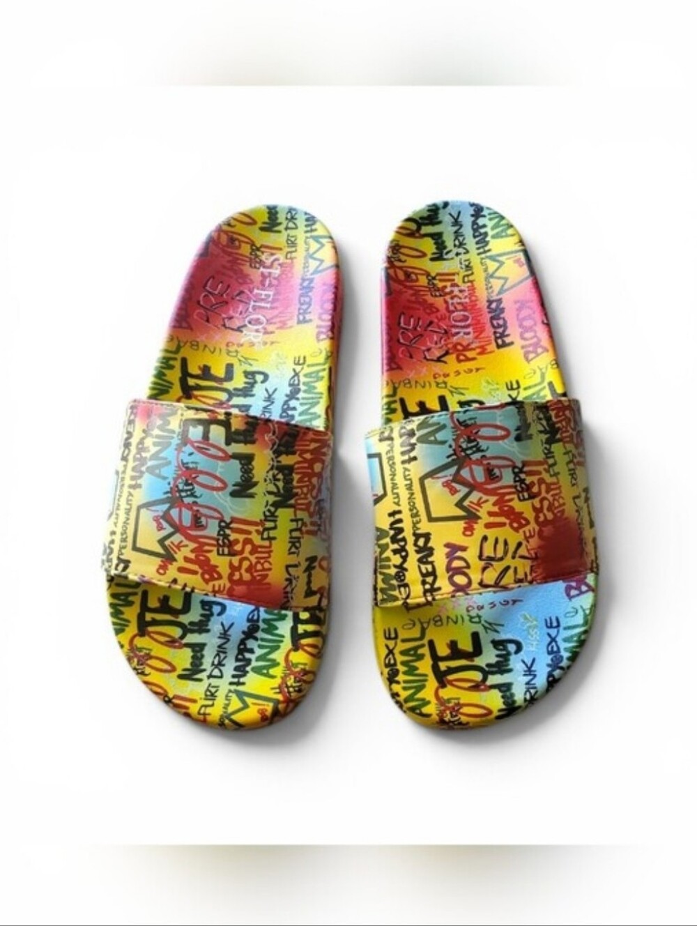 Colorful Graffiti Slide Sandals